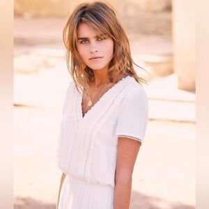 Sezane Alie Short Dress Écru - Size 40